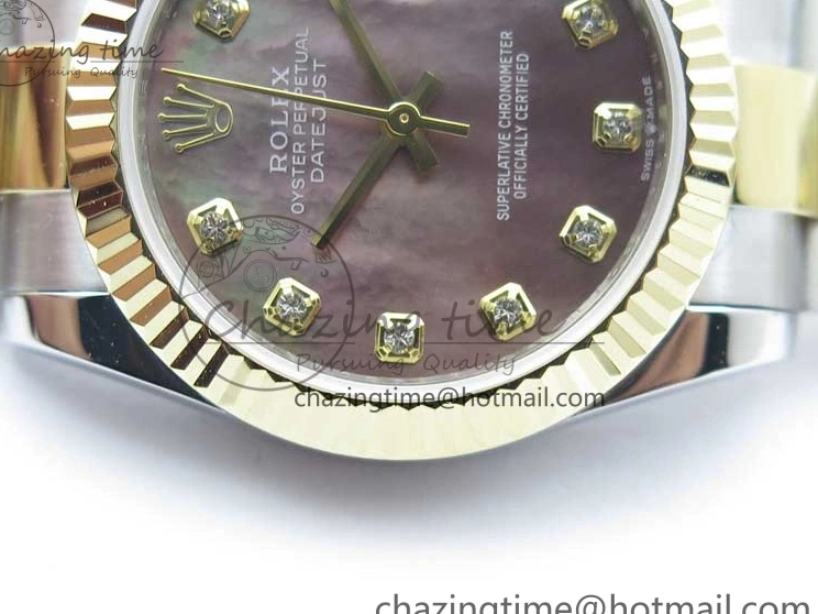 0106 FashionForward Datejust 31mm 278273 SS YG BP Maker Best Edition Gray MOP Diamonds Dial on SS YG Oyster Bracelet 2720